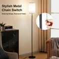 thumbnail image 3 of Tall Floor Lamp Set of 2 with Linen Shade - 3 Color Temperature, Black, LED Bulbs, Pull Chain Switch, Easy Assembly(2 Pack), 3 of 12