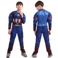 thumbnail image 4 of Disfraz de superhéroe de MARVEL para niños, spiderman, Capitán América, iron man, Pantera, Thor, ropa muscular para Halloween, 4 of 4