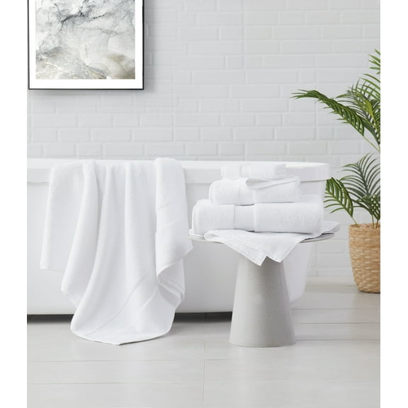 Brooklyn Loom Turkish Cotton 6-Piece 6 Piece Set Towel in White, Cotton , Adult, All Season, OEKO-TEX Certified