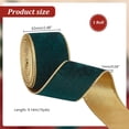 thumbnail image 2 of 10 Yards Velvet Wired Ribbon 2.5 Inch Dark Green and Gold Velvet Ribbon for Gift Wrapping Vintage Wide Wired Edge Ribbon for Christmas Tree Topper Crafts Wreaths and Wedding Decor, 2 of 9