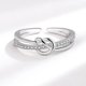 thumbnail image 2 of Anillos de nudo de amor para mujeres y niñas, anillos de dedo ajustables para mamá e hija, anillo de circonita cúbica con incrustaciones, regalos de Navidad, Año Nuevo, Día de la Madre, 2 of 4