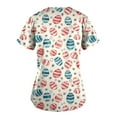 thumbnail image 5 of Axiiglly Scrubs for Women Easter Printed Nursing Tops Casual V Neck Scrub Tops with Pockets Short Sleeve Stretchy Nursing Undershirts Holiday Cute Egg Scrubs Uniform on Clearance, 5 of 5