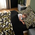 thumbnail image 4 of Manfei Minimalism Mosaic Queen Bedding, Countryside Camouflage Bedding Comforter Set Queen, Woodland Green, Black Reversible, 7pcs, 4 of 6