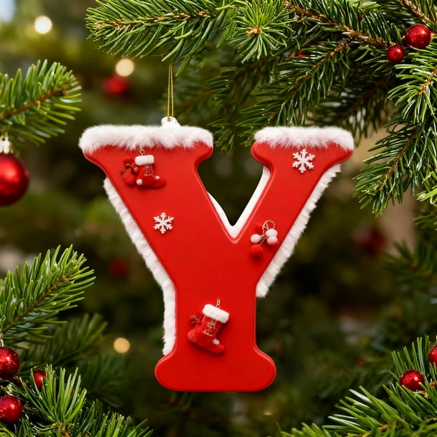 Decoraciones de Árbol de Navidad 26 Letras Personalizadas Colgante Colgante Ornamentos para Árbol de Navidad Árbol de Navidad Ornamentos