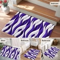 thumbnail image 6 of Dark Purple White Stripes Washable Small Entryway Area Rugs 2'x3', Abstract Geometric Aesthetic Striped Low Pile Throw Rug Non-Slip Sturdy Edge Binding Carpet for Front Door Floor Room Entry, 6 of 9
