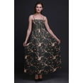 thumbnail image 3 of Bimba Dry Leaves & American Goldfinch Bird Print Summer Holiday Maxi Tube Smocked Dress-XXX-Large Black, 3 of 7