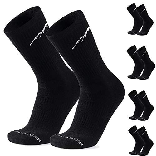 4 Pair Men Merino Wool Hiking Socks Moisture Wicking Lightweight Boot Crew Socks 