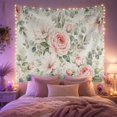 thumbnail image 2 of Pink Rose and Magnolia on Creamy Linen Texture Background, Romantic Watercolor for Flower Lovers, Floral Wall Art, Mother's Day Gift, Tapestry Wall Hanging for Bedroom and Living Room, 2 of 7
