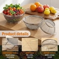 thumbnail image 6 of Stainless Steel Fine Mesh Strainer Colander Basket with Handle,11inch Rice Washing Sieve, Multipurpose Kitchen Food Fruit Vegetable Colander, Mesh Net Filter, Stainless Steel Washing Bowl, 6 of 7