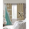 thumbnail image 2 of Summer Coastal Black Out Curtains 54 Inch Long, Short Curtains for Small Window, Ocean Beach Starfish Wave Brown Green Room Darkening Farmhouse Window Curtains for Kitchen Bedroom 42"x54" 2 Panels, 2 of 8