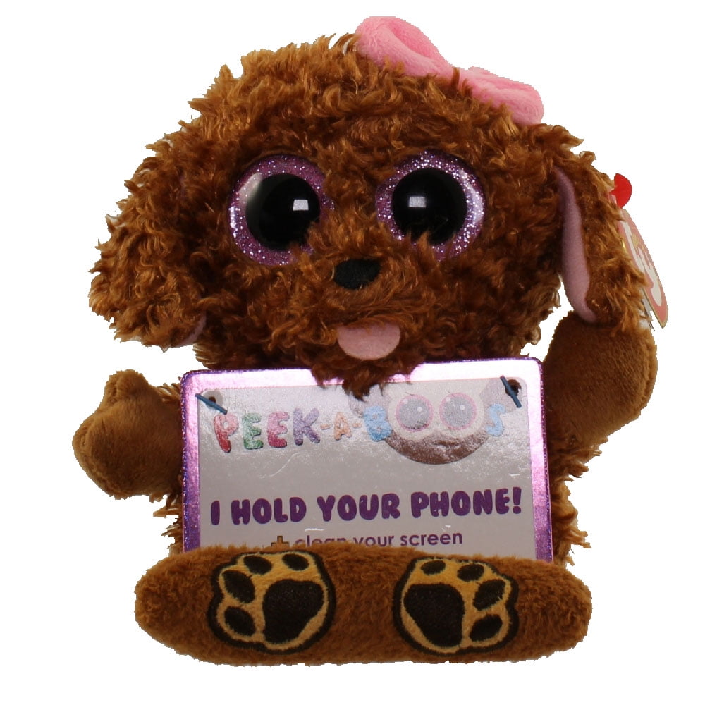 TY Beanie Babies Boo Peek A Boos ZELDA the POODLE DOG Phone Holder New with Tags 