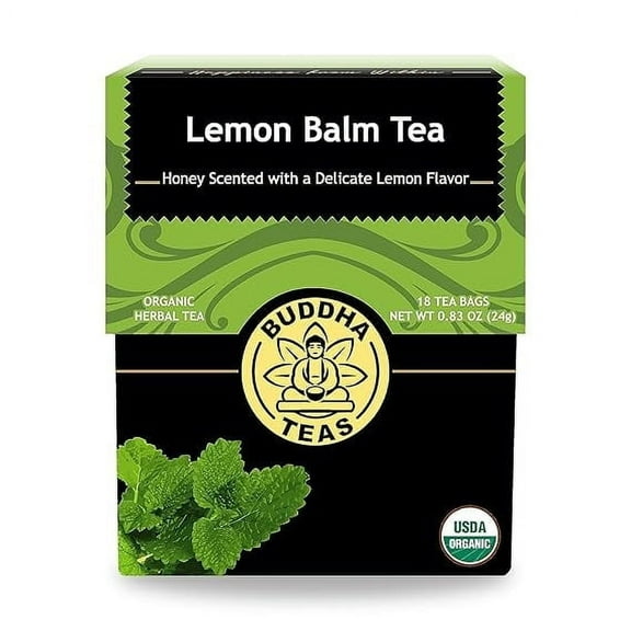 Buddha Teas  Lemon Balm Tea (2-Pack) - Organic,  Kosher, Caffeine Free, GMO-Free - 18 Bleach Free Tea