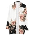thumbnail image 2 of Womens Long Sleeve Floral Lightweight Drape Open Front Fall Cardigan Soft Summer Boho Cardigan Dusters, 2 of 5