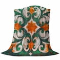 thumbnail image 6 of Green Burnt Orange Blanket Soft Cozy Warm Throw Blanket for Couch, Plush Fuzzy Flannel Fleece Blankets for Sofa, Boho Ethnic Flower Abstract Bed Blankets Lightweight Gifts for Women, 40"x60", 6 of 9