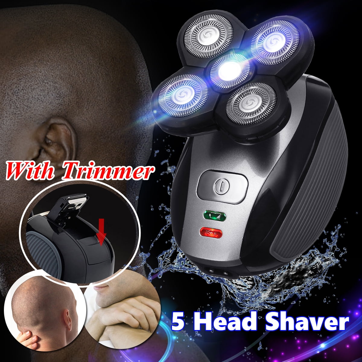 5 Head Men's Electric Foil Shaver Floating Shaving Bald Head Trimmer