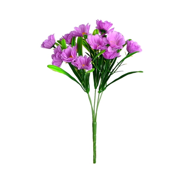 Yuarrent Flores artificiales de girasol, 2 uds., 5 ramas, 15 cabezas, flores falsas baratas, decoración rústica para bodas, suministros para Flores artificiales púrpura