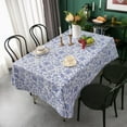 thumbnail image 3 of Vinyl Tablecloth with Flannel Backed Waterproof Oil-Proof PVC Table Cloth Wipeable Spill-Proof Plastic Table Cover for Indoor and Outdoor(Flower, 60 x 84 Inch Rectangle), 3 of 6