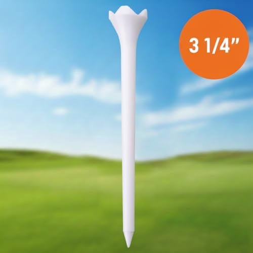 Jointown White Plastic Golf Tees, 30 or 100 Pack, Golf Tees 3 1/4 Inch