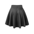 thumbnail image 4 of MBJ WB669 Womens Basic Versatile Strechy Flare Skater Skirt S CHARCOAL, 4 of 4