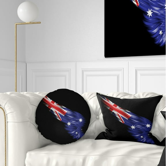 Designart Wing with Australian Flag - Abstract Throw Pillow - 12x20