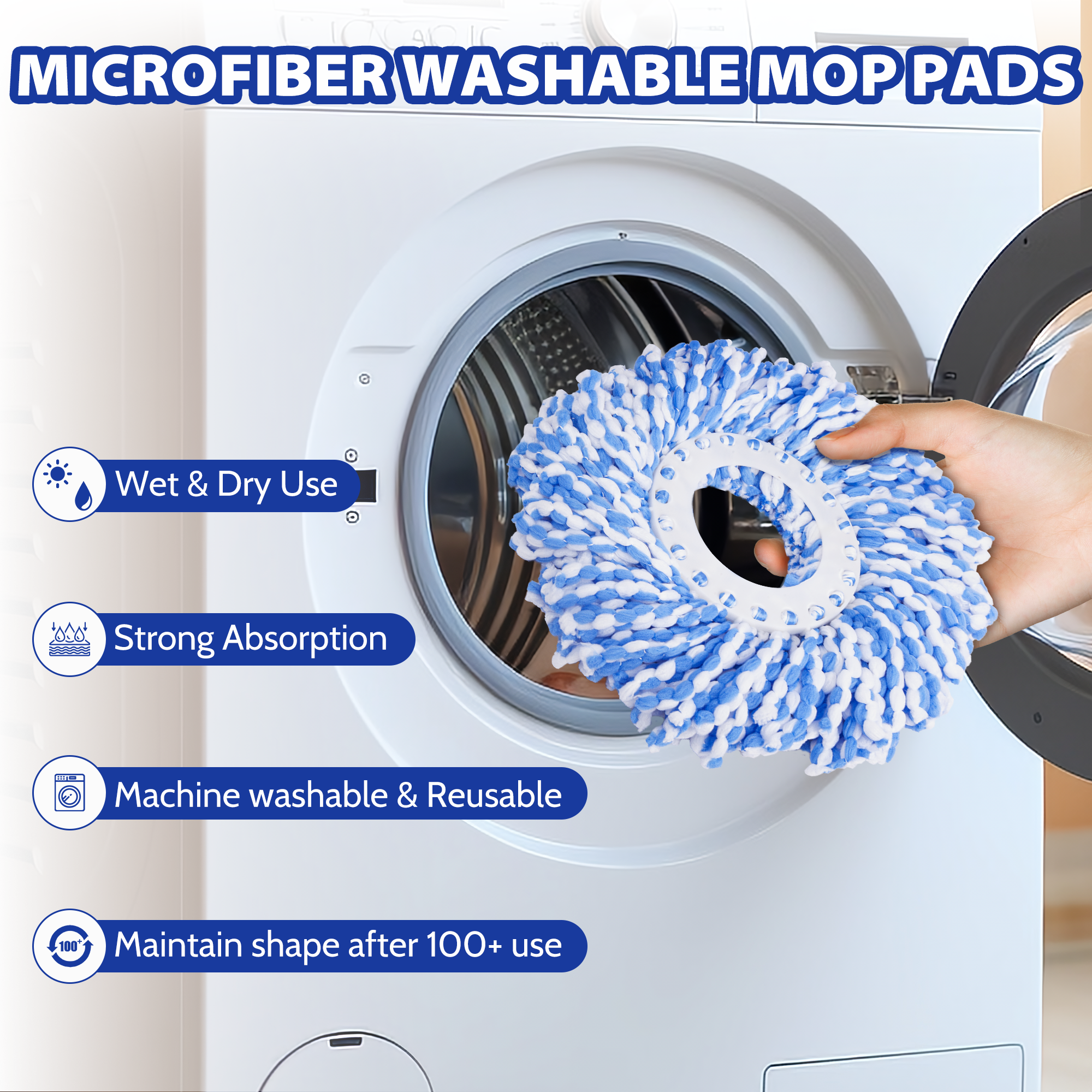 MYSPRI Spin Mop and Bucket Set with 4 Mop Pads photo 4