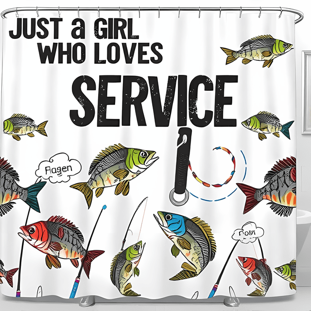 Whimsical Fish Shower Curtain with Colorful Illustrations & Fun Quote - Perfect for Fishing Lovers