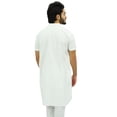 thumbnail image 5 of Atasi Men's White Cotton Long Kurta Short Sleeve Casual Shirt Clothing-Small, 5 of 7
