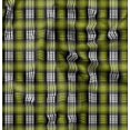 thumbnail image 1 of Soimoi Green Poly Georgette Fabric Plaid Check Print Fabric by the Yard 52 Inch Wide, 1 of 5