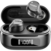 TOZO NC9 Hybrid Active Noise Cancelling Wireless Earbuds, Stereo Bluetooth Ear Buds, 6-Mic ENC, 59H Play, App 32EQ, IPX8 Waterproof in-Ear Headphones for Home Sport, Travel, Office, Black