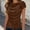 Brown Tops, variant on Women Casual Blouses Simple Solid Color Blouse Elegant Evening Blouses Satin With Ruffle Bow Draped Front Short Sleeve Blouse Plus Size Tunic Long Summer Grey Shirt Elegant Versatile Tops