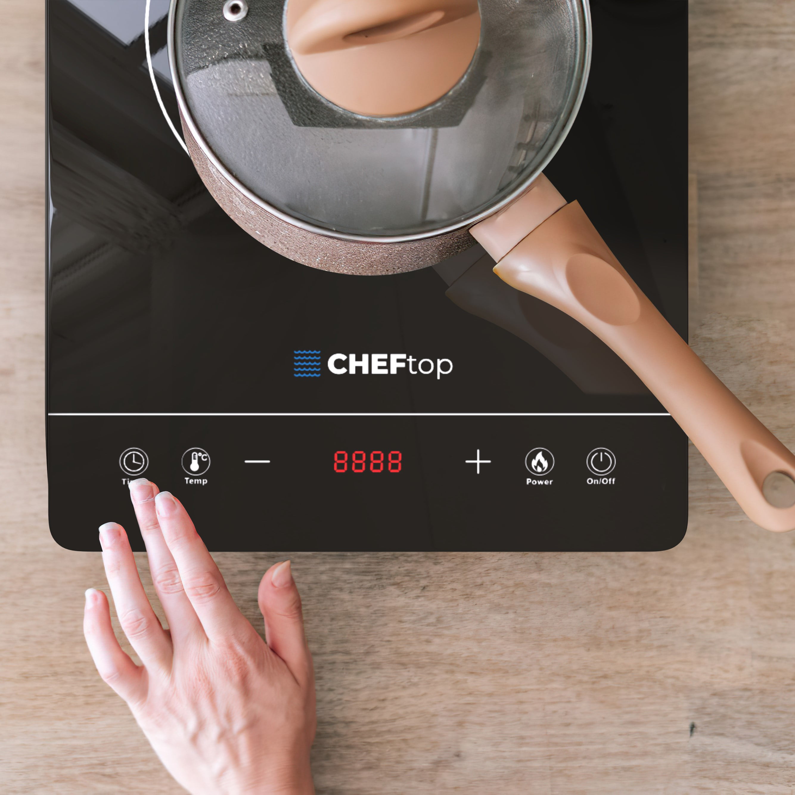 Nutrichef Portable Single Burner Induction Cooktop Cooktop-1500w Electric  Indoor Cooker Hot Plate Flameless Cook Top W/digital Display : Target