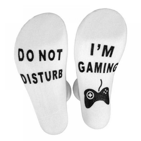

2Pairs Do Not Disturb Gaming Socks Funny Cotton Novelty Gamer Socks for Kid Teen Boys Mens Womens Game Lovers