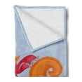 thumbnail image 2 of Squirrel Soft Flannel Fleece Throw Blanket, Fashionably Dressed Squirrel Skating with Hazelnut in Her Paws Snowy Winter, Cozy Plush for Indoor and Outdoor Use, 60" x 80", Multicolor, by Ambesonne, 2 of 5