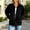 Black, variant on Women's Corduroy Zip Up Long Sleeve Loose Pocket Jacket Casual for Fitness Yoga Sports and Daily Streetwear White XL
