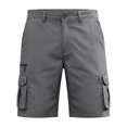 thumbnail image 6 of XFeng Men Black Cargo Shorts Zipper Button Pockets Loose Knee‑Length Casual Outdoor Shorts, 6 of 6
