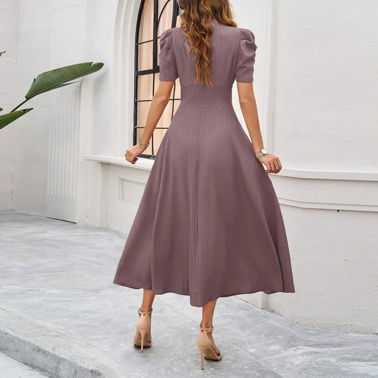 brown puff sleeve maxi dress FRONT TWIST MAXI DRESS Medium