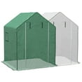 thumbnail image 2 of Outdoor Lighting Outsunny 2 Pieces Walk-in Greenhouse Replacement Cover for 01-0472 w/ Roll-up Door and Mesh Windows, 55"x56.25"x74.75" Reinforced Anti-Tear PE Hot House Cover (Frame Not Included), W, 2 of 5