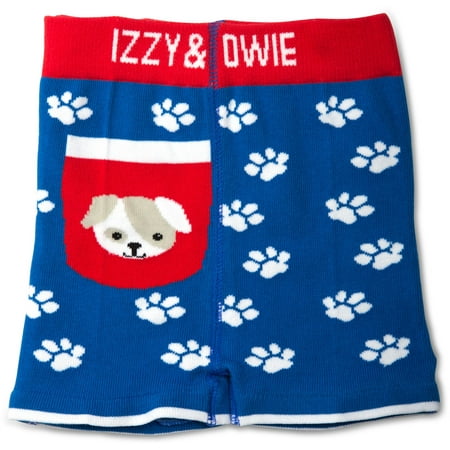 

Izzy & Owie - Red & Blue Puppy Dog Paw Print 12-24 Month Soft Stretchy Baby Shorts