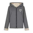thumbnail image 5 of VBVC No Boundarie Women's Sherpa Lined Hoodie Jacket,Ladies Winter Oversized Sweatshirts,Thick Zip Up Coat For Women,Gray,Size M, 5 of 7