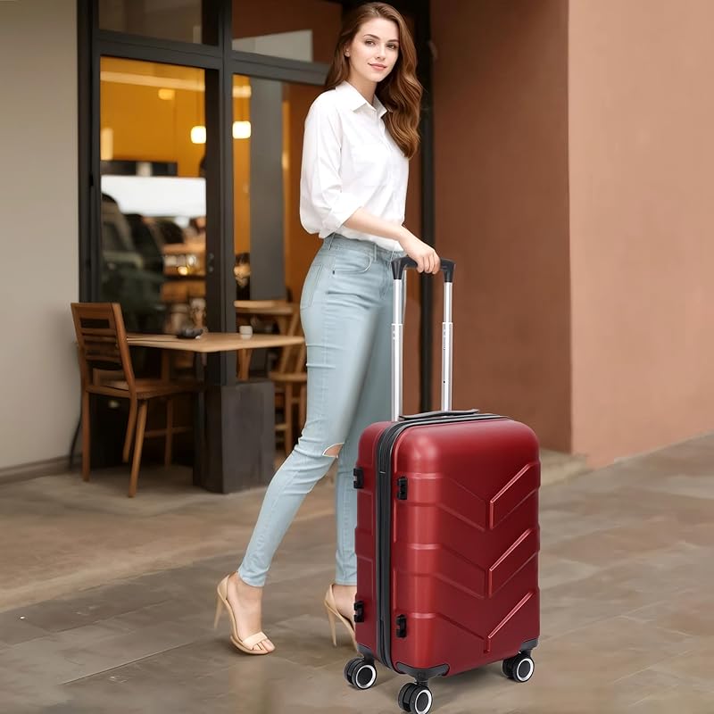 Hardside Carry On Luggage 22x14x9 Airline Approved with Spinner Wheels, Lightweight 20-inch Carry-On Suitcase for Men & Women