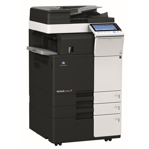 Restored Konica Minolta Bizhub 224e Black & White Multifunction Copier  Print, Copy, Scan, Dual Scan Document Feeder, 22 ppm, 2 Trays, Cabinet (Refurbished)