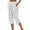 Gray, variant on Women Summer Buffalo Check Plaid Drawstring Capri Pants Loose Straight Side Slit Button Pocket Trousers for Beach Loungewear Daily Travel