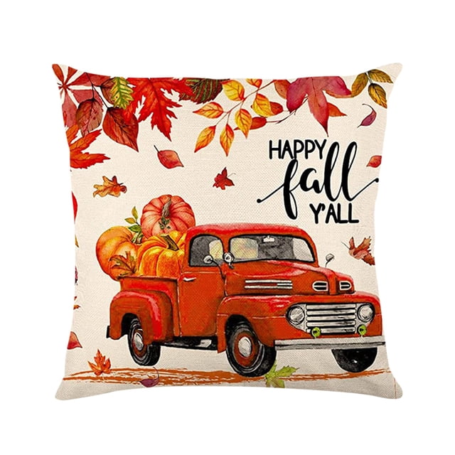 Ramiter Thanksgiving Fall Home Sofa Cover Decor Cushion Pillowcase Zipper Silk Pillowcase