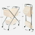 thumbnail image 4 of Beige 31.5"H Collapsible Laundry Cart with Wheels - Sturdy Steel Frame & Canvas Liner for Small Narrow Space, 4 of 4