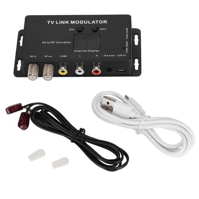 Modulador de enlace de TV UHF TM70, convertidor de AV a RF, extensor de IR con pantalla de canal