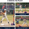 thumbnail image 3 of 3-in-1 T Ball Set for Kids, 2.5-3.9ft Height Adjustable Tee Ball Stand, Hanging Tee, Pitching Machine, Tball Bat with 6 Balls, Indoor/Outdoor Sport Gifts for Boys & Girls, 3 of 11