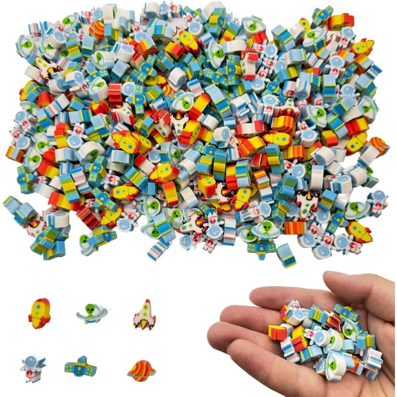300 Pcs Mini Space Theme Erasers St. Patrick's Day for Party Favors Stocking Fillers Daily Prizes Easter Egg Stuffers