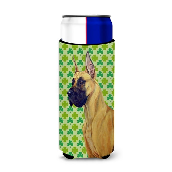 Caroline's Treasures LH9175MUK Great Dane   Shamrock Portrait Hugger for Slim Cans