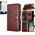 thumbnail image 2 of Designed for Samsung Galaxy S24 5G Premium Leather Zipper Wallet Credit Card Slots Money Pocket Clutch Pouch Stand & Strap Phone Case Cover [Brown], 2 of 5