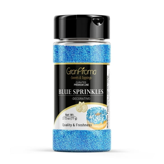 GranAroma Blue Sprinkles, Decorative Sprinkles, Cakes & Cookies, Bakery Staple 2.72 Ounce